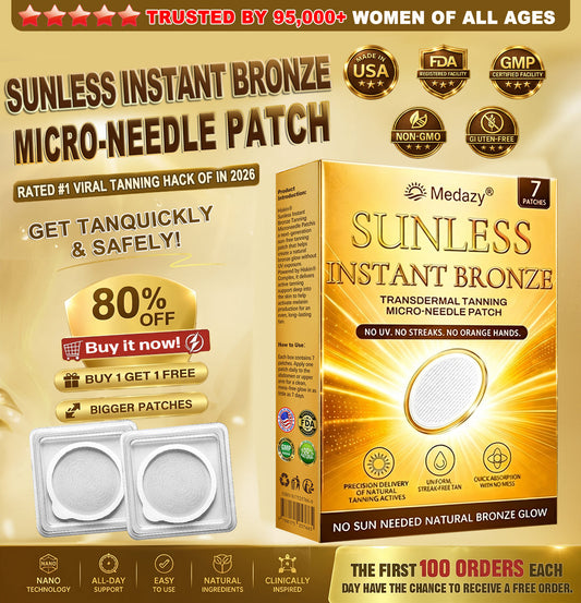 ☀️𝑶𝒇𝒇𝒊𝒄𝒊𝒂𝒍 𝑺𝒕𝒐𝒓𝒆 | ☀️ Medazy® 𝐒𝐮𝐧𝐥𝐞𝐬𝐬 𝐈𝐧𝐬𝐭𝐚𝐧𝐭 𝐁𝐫𝐨𝐧𝐳𝐞 𝐓𝐚𝐧𝐧𝐢𝐧𝐠 𝐌𝐢𝐜𝐫𝐨𝐧𝐞𝐞𝐝𝐥𝐞 𝐏𝐚𝐭𝐜𝐡 🇺🇸 (𝐉𝐮𝐬𝐭 𝐨𝐧𝐜𝐞 𝐚 𝐝𝐚𝐲) 𝐕𝐢𝐬𝐢𝐛𝐥𝐞 𝐁𝐫𝐨𝐧𝐳𝐞 𝐆𝐥𝐨𝐰 𝐢𝐧 𝟕 𝐃𝐚𝐲𝐬 ✅ 𝐍𝐨 𝐔𝐕, 𝐍𝐨 𝐎𝐫𝐚𝐧𝐠𝐞, 𝐍𝐨 𝐒𝐭𝐫𝐞𝐚𝐤𝐬, 𝐍𝐨 𝐃𝐇𝐀, 𝐍𝐨 𝐌𝐞𝐬𝐬.