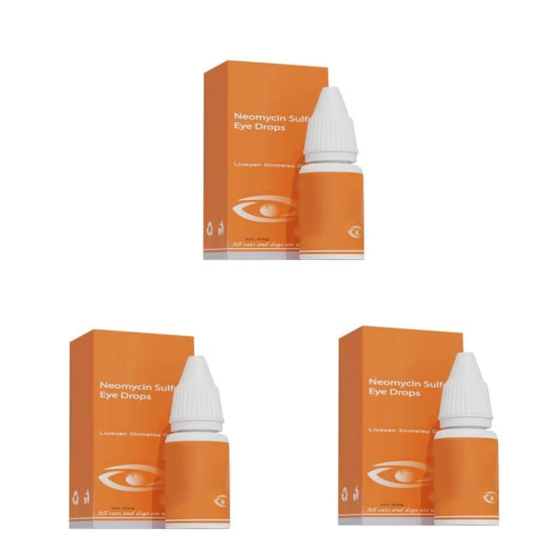 🐾 Pet Antibacterial Eye Drops – Gentle Eye Care & Tear Stain Cleaner for Cats & Dogs