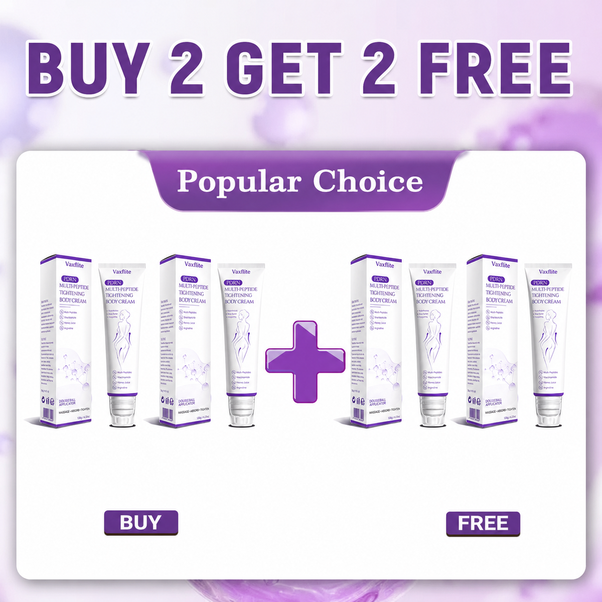 Vaxflite® PDRN Multi-Peptide Massaging Body Roller Cream- Anti-aging, Hydrating, Skin Firming & Lifting, Skin Repair, Even Tone, Acne and Dark Spot Treatment, Wart and Mole Removal, and Psoriasis Relief⭐