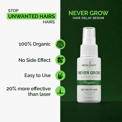 NeverGrow Hair Delay Serum – 3-Month Smooth Skin Routine