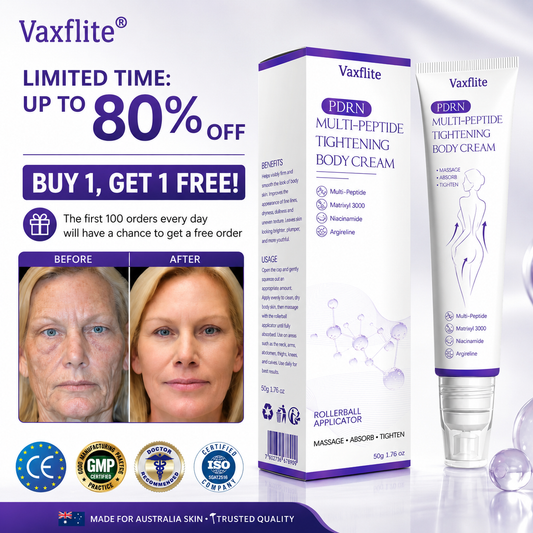 Vaxflite® PDRN Multi-Peptide Massaging Body Roller Cream- Anti-aging, Hydrating, Skin Firming & Lifting, Skin Repair, Even Tone, Acne and Dark Spot Treatment, Wart and Mole Removal, and Psoriasis Relief⭐