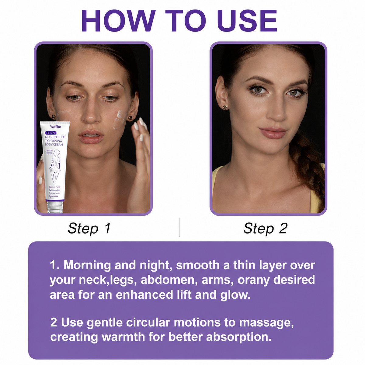 Vaxflite® PDRN Multi-Peptide Massaging Body Roller Cream- Anti-aging, Hydrating, Skin Firming & Lifting, Skin Repair, Even Tone, Acne and Dark Spot Treatment, Wart and Mole Removal, and Psoriasis Relief⭐