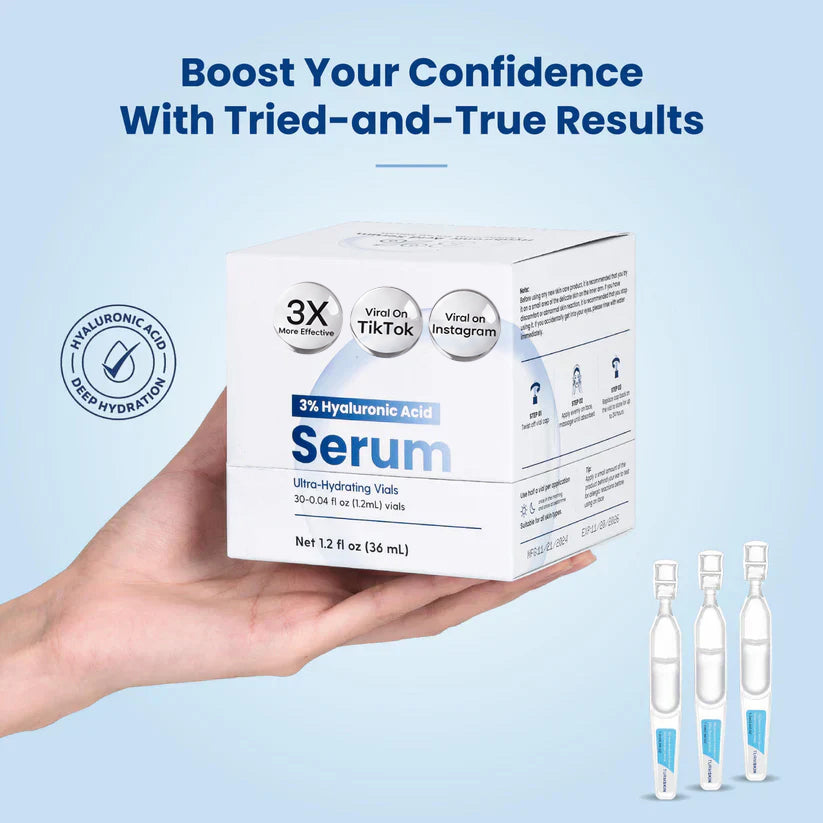 💧 3% Hyaluronic Acid Ultra-Hydrating Serum Flood Your Skin With Glass-Skin Hydration Instantly ✨